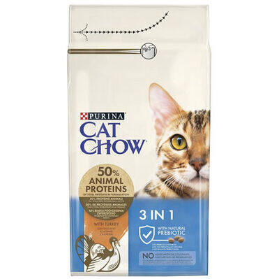 Cat Chow 3in1 Hindi Etli Yetişkin Kedi Kuru Maması 15 Kg - 1