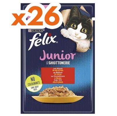 Felix Pouch Junior Sığır Etli Yavru Yaş Kedi Maması 85 Gr - BOX - 26 Adet - 1