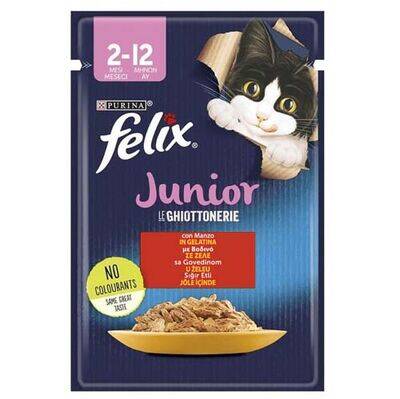 Felix Pouch Junior Sığır Etli Yavru Yaş Kedi Maması 85 Gr - 1