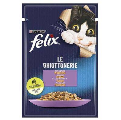 Felix Pouch Le Ghiottonerie Kuzu Etli Yaş Kedi Maması 85 Gr - 1