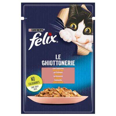 Felix Pouch Le Ghiottonerie Somonlu Yaş Kedi Maması 85 Gr - 1