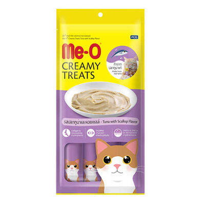 Me-O Creamy Treats Deniz Tarağı ve Ton Balıklı Ek Besin ve Kedi Ödülü 60 Gr ( 4 x 15 Gr ) - 1