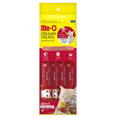 Me-O Creamy Treats Ton Balığı ve Domates Ek Besin ve Kedi Ödülü 60 Gr ( 4 x 15 Gr ) - 1