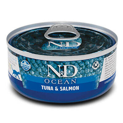 ND 2031 Ocean Ton Balığı ve Somonlu Kedi Konservesi 70 Gr - 1