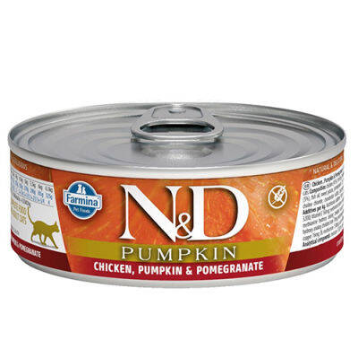 ND 2086 Pumpkin Balkabaklı Tavuk Etli ve Narlı Kedi Konservesi 80 Gr - 1