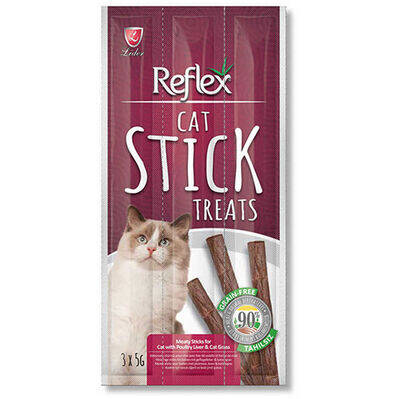 Reflex Cat Stick Kümes Hayvanlı ve Ciğerli Tahılsız Kedi Ödül Çubukları 5 Gr x 3 Stick - 1