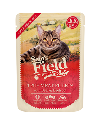 SF cat pouch sterilized Beef filets/beetroot 85 g - 1