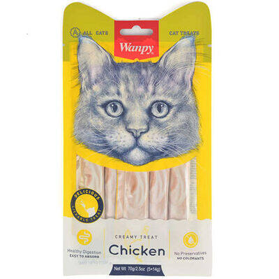 Wanpy Tavuk Etli Likit Creamy Kedi Ödülü 5 x 14 Gr - 1