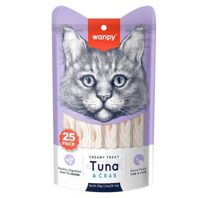 Wanpy Ton Balığı & Yengeç Sıvı Kedi Ödül Maması 25x14 Gr - 1